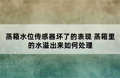 蒸箱水位传感器坏了的表现 蒸箱里的水溢出来如何处理